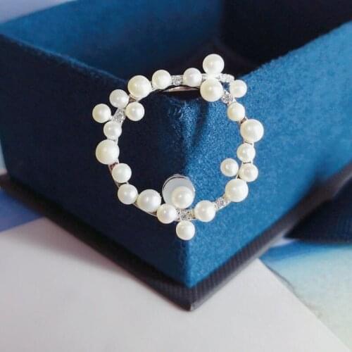 SLJELY Real 925 Sterling Silver Mono Plears Hoop Ear Cuff with Stud Fashion Clip Earring 1pc for Women EDEN Collection Jewelry