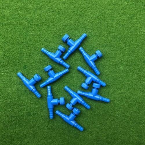 10pcs/lot Blue Plastic 2 Way Aquarium Air Pump Control Valves Fish Tank Oxygen Pump Air Flow Adjustable Controller