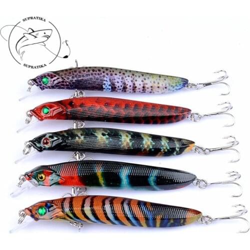 5Pcs/Lot 10cm/7.2g Topwater Minnow Fishing Lures Wobbler Crankbaits Artificial Hard Baits For Bass Fishing Tackle With 4# Hooks
