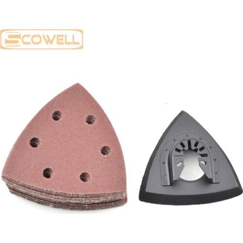 50% OFF 26pcs Sanding paper+Triangular sanding pad suit for multi master oscillating Power tool machines SCOWELL