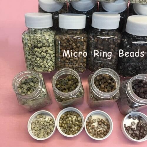 500PCS Silicone micro ring 5*3*3mm hair extensions Ring Beads Small beads for extensions hair beads for braids