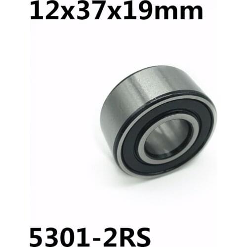 5301-2RS 12x37x19 mm 1Pcs Double row angular contact bearings 5301 High quality