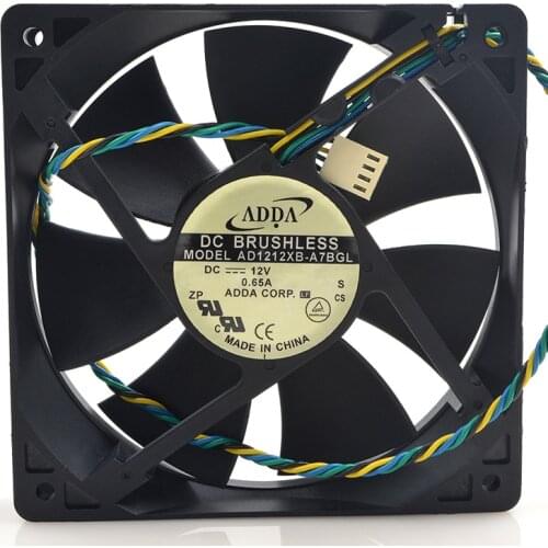 AD1212XB-A7BGL For ADDA 12V 0.65A 12CM 120mm 12025 4-wire PWN Temperature Control cooling Fan