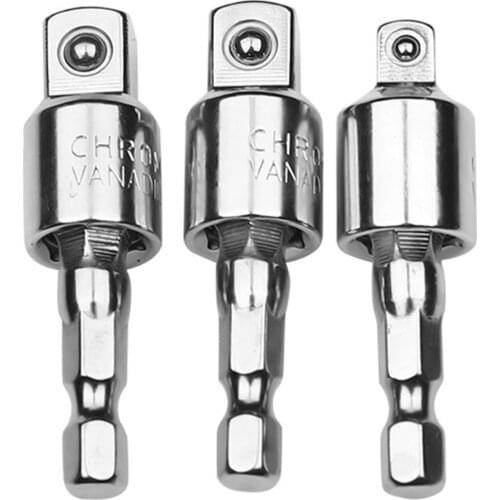 Adapter 1/4 3/8 1/2 Size Hex Shank Square Head Drill Bit Drill Socket Adapter Extension Accessory Set for Impact Driver