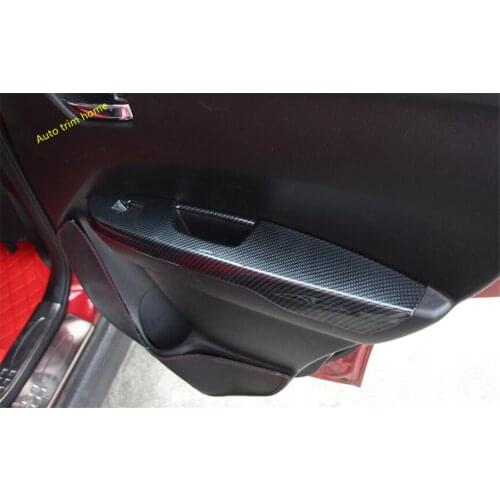 Accessories Door Handle Window Switch Control Panel Frame Cover Trim For Suzuki Vitara Escudo 2015 - 2021 Carbon Fiber Look