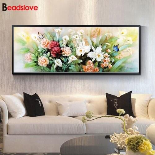 Round Drill 5D DIY Diamond Painting Modern minimalist living room flower decoration 3d Diamond Embroidery Cross Stitch