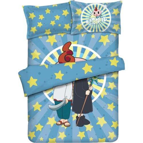 Anime Magical Circle Guru Guru Kukuri Gipple Cosplay Bed Flat Sheet Duvet Cover Pillowcase Mahoujin Guruguru Bedding Set