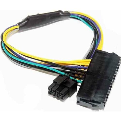 ATX 24Pin Female to Motherboard 8Pin Male for DELL Optiplex 3020 7020 9020 T1700 Server Adapter Power Cable Cord 30cm