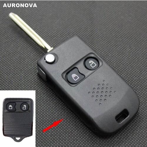 AURONOVA New Upgrade Folding Key Shell for Ford Kuga Transit Super Edge Raptor F250 F650 2 Buttons Remote Car Key Case