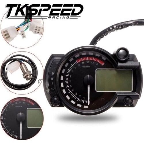 FREE SHIPPING 15000rpm Modern Motorcycle Digital Light LCD Digital Gauge Speedometer Tachometer Odometer Adjustable 7 color