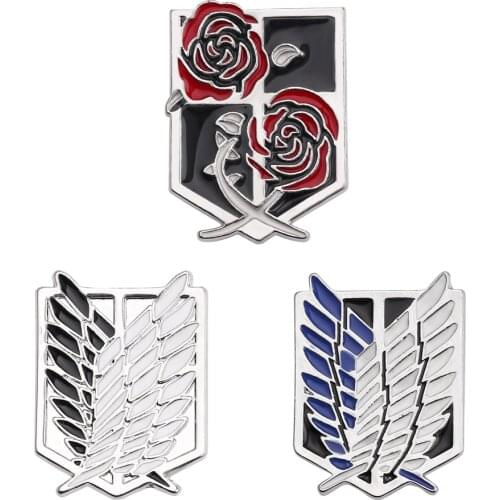 Free shipping Attack on Titan Brooch Shingeki no Kyojin Scouting Legion Badge Men Women Brooch Pin Vintage Cosplay Jewelry