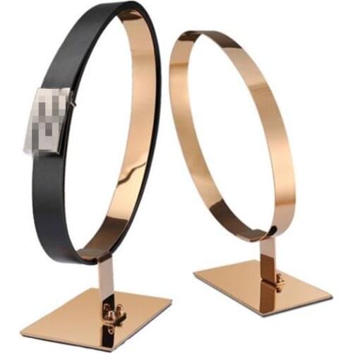 Free shipping high-grade Belt display racks Stainless Steel girdle holder desktop Leather belt/waistband display stand rack