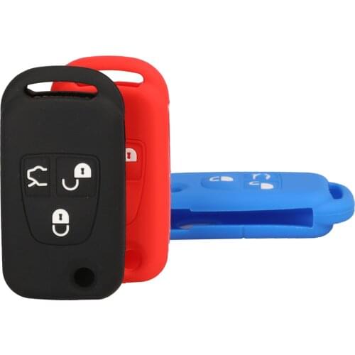 Kutery Silicone Rubber Car Key Cover Case For Mercedes Benz ML C CL S SL SEL Folding Remote Key Shell Protecor 3Buttons