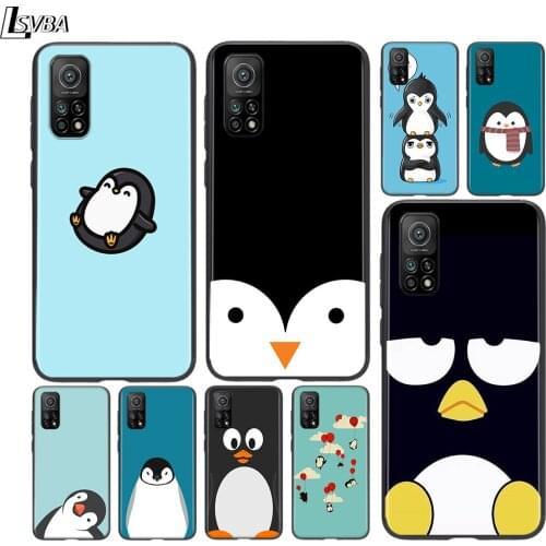 Cute Lovely Penguin For Xiaomi Mi Poco F1 F2 X2 X3 M2 M3 Pro NFC 10T Pro Lite Note 10 Pro Mix 3 6 5 Black Phone Case