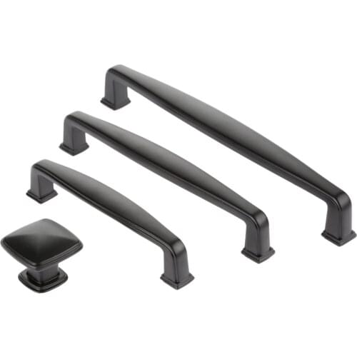 Black Luxury Furniture Cabinet Knobs Retro Cupboard Wardrobe Drawer Door Pull Handles 96/128/160mm Zinc Alloy Single Hole