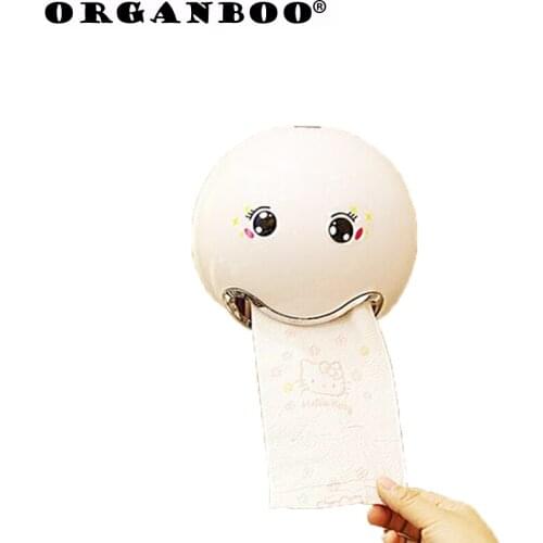 ORGANBOO 1PC Bathroom Tissue Box Facial Expression Toilet Roll Paper Box Tissue Case Hanging Napkin Holder Container 9 Colors