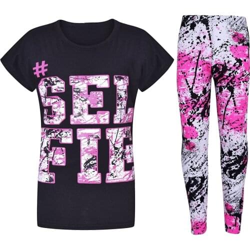Camouflage Short T-shirt Print For Girls Boys Kids Clothes From 5 To13 Years Suit Pajamas Set Letter Print Tops+ Pant Outfits