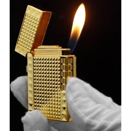 Creative Butane Gas Lighter Fun Mini Metal Side Sliding Ignition Inflatable Lighter Cigarette Accessories Men Gift