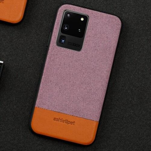 Canvas + Leather Magnetic Smartphone Phone Case for Samsung Galaxy S20 Ultra S20 Plus S20 Note 10 S10 Plus S9 A50 A51 Back Cover