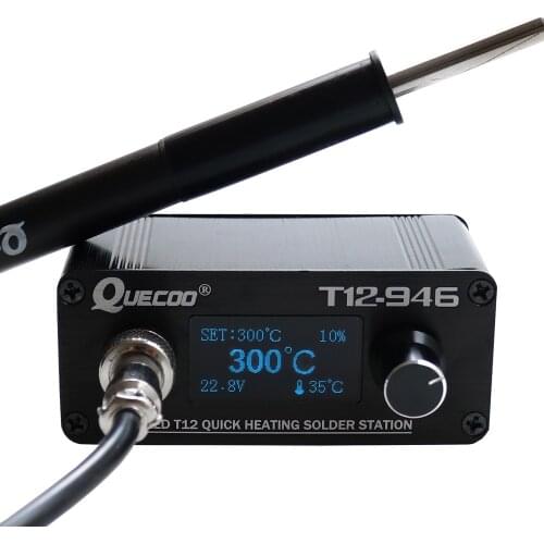 Quick Heating STC T12-946 Mini soldering station electronic 1.3inch Digital controller with P9 plastic handle welding iron tips