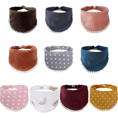Baby Infants Feeding Bibs Soft Pure Cotton Bandana Saliva Towel Toddler Triangle Drool Scarf Newborn Burp Cloth Shower Gifts