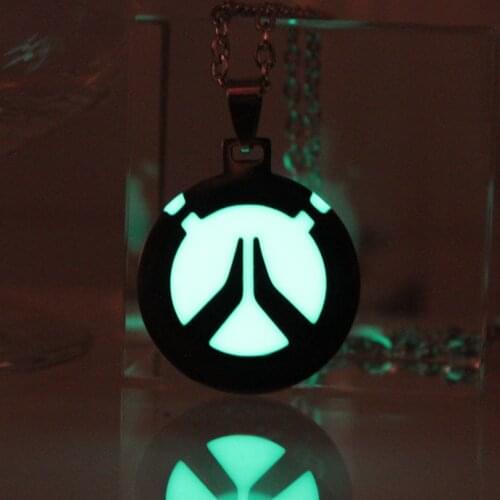 New boy/men Overwatch necklace glowing Necklace Pendants Overwatch Shimada Genji keyChain Fashion Jewelry glow in the dark