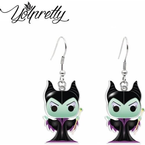 2021 New Arrival Cartoon Villains Evil Queen Characters Acrylic Epoxy Fish Hook Dangles Earrings