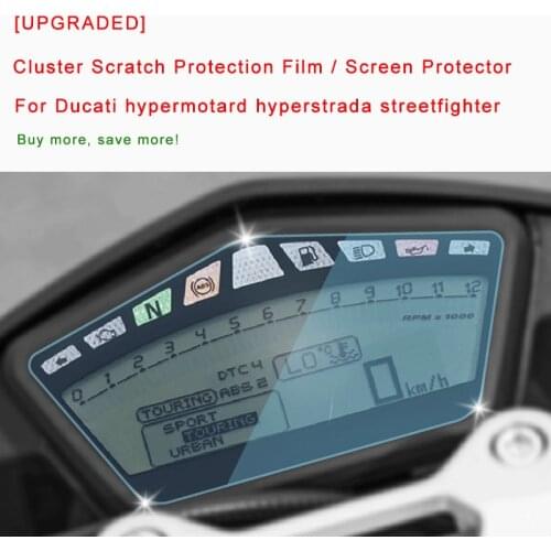 [UPGRADED] For Ducati hypermotard hyperstrada streetfighter Cluster Scratch Protection Film Screen Protector Blue Light New