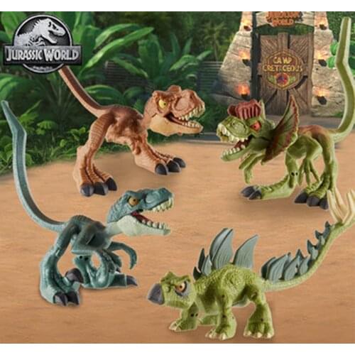 Original Jurassic World Bendy Biters Dinosaur Toys for Boys Articulated Joints T-rex Cretaceous Children Birthday Christmas Gift
