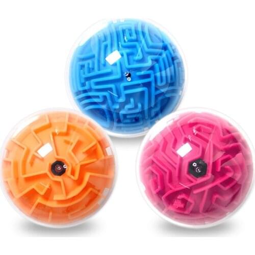 3D Transparent Sphere Maze Puzzle Toy Hand Game Case Box Brain Games Challenge Balance Educational Toys Cube Magic Ball Kid Gift