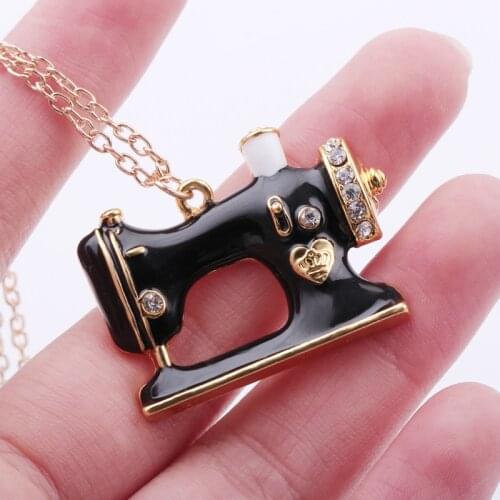 Sewing Machine Necklaces Pendants gold color link Chain Collar Fashion Jewelry For Women Girl Accessories Christmas Gift