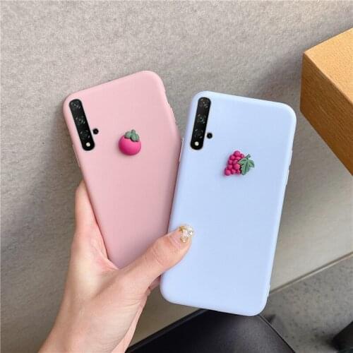 3D Fruit Peach Grape Silicone Cases For Huawei Honor 20 Pro 20i 10i 8A 8C 8X Max 9X Play3 V9 V10 V20 Note 10 Magic2 Cover Case