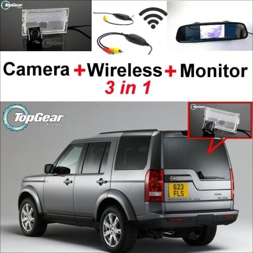 3in1 Special Rear View Camera + Wireless Receiver + Mirror Monitor DIY Parking System For Land For Rover Discovery 3/4 2005~2014