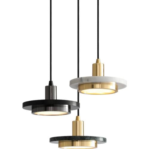 LED Post-Modern Minimalist Marble Chandelier Nordic Light Luxury Single Head Bedroom Bedside Lamp Aisle Dining Chandelier