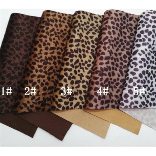 Leopard Grain Printed on Horse Hair Fabric Sheets Furry Vinyl for Bows Shoes Bags DIY21X29CM 6S88A