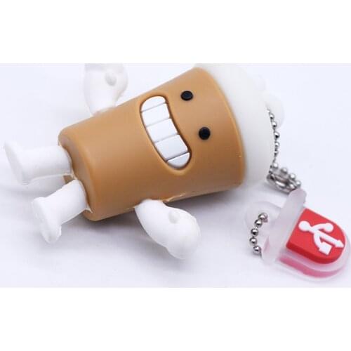 Cup Usb Flash Drive 128gb 64gb 32gb 16gb 8gb 4gb Cute Coffee Cartoons Memory Usb Stick Pendrive 256GB Pen Drive Flash U Disk