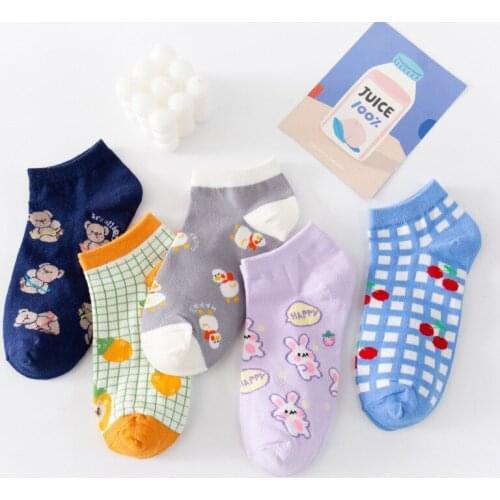 Funny socks cartoon animal print cute fashion woman kawaii calcetines mujer meias korea women ankle meia cotton skarpetki