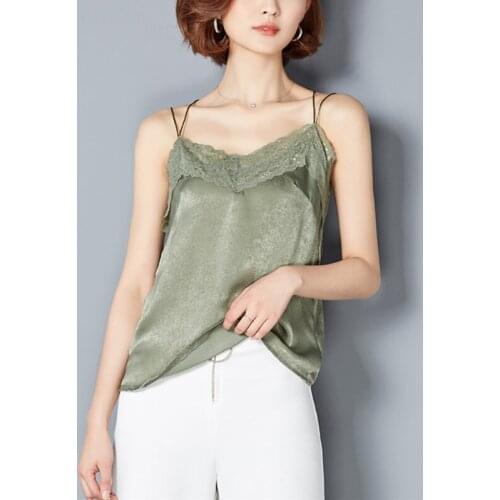 New Women Backless V Neck Summer Lace Tank Tops Camis Vest Elegant Sexy Solid Black White Green Fitness Female Blouse Shirts