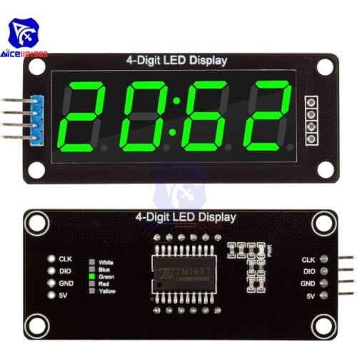 Diymore TM1637 0.56" 4-Digit Tube 7 Segments LED Display Clock Module Green LED Module for Arduino
