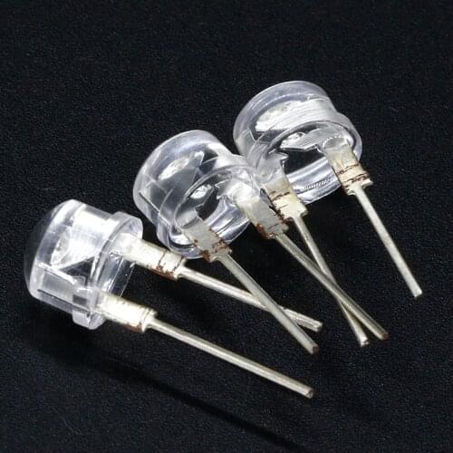 50PCS NEW F8 8mm 0.5W 3.0-3.2V Straw hat LED White Super bright LED lamp Wide Angle Transparent LED Lamp Strawhat LED