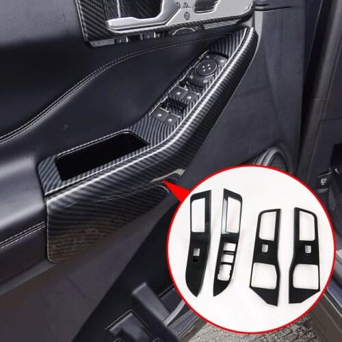 Accessories For Ford Explorer 2020-2021 Carbon Fiber Interior Door Armrest Panel Trim Cover
