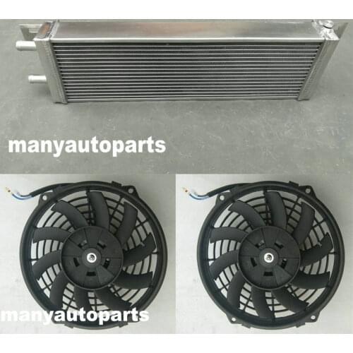 Air to water aluminum intercooler liquid heat exchanger &two FANS