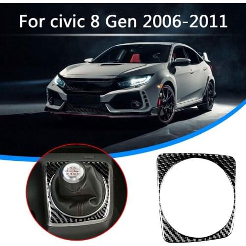 Auto Styling Trim Cover Sticker Parts Carbon Fiber MT Gear Shift Panel Frame Decorative Sticker for Honda Civic 06-11