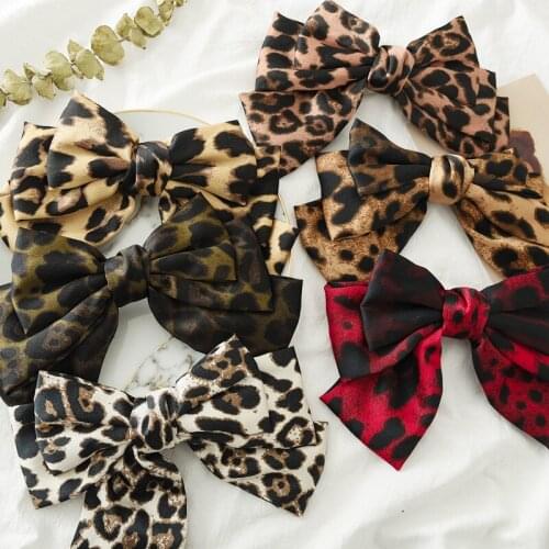Butterfly clips leopard print designer headband fashion clip hair accessories bow spinki do wlosow pins pince decoration tiara