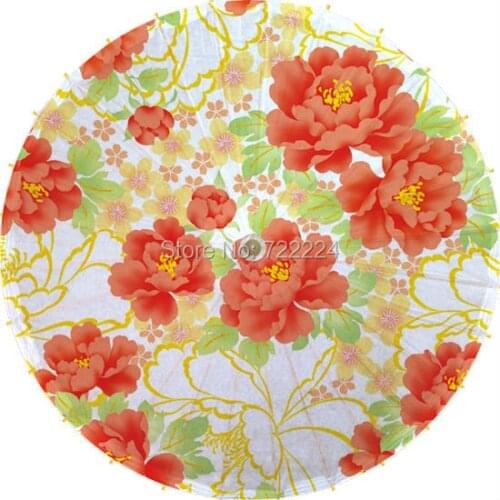 Free shipping Elegant chinese classical non-automatic colorful peony oiled paper lover gift women rain parasol umbrella