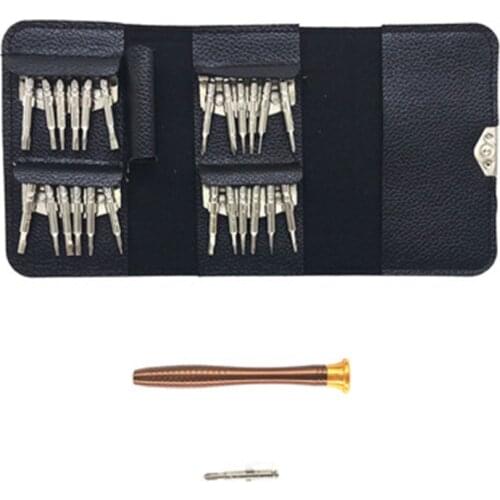 Leather Case Manual Screwdriver 25 In One Portable Bit Repair Tool Combination Set Mobile Phone Small Home Appliance Disassembly