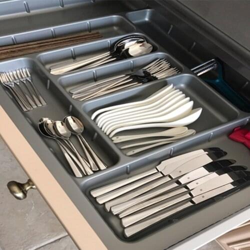 ABS Kitchen Drawer Organizer Tray Cabinet Chopsticks Spoon Cutlery Storage Box