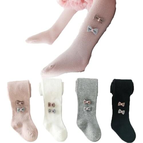 Sweet Spring toddler Baby Tights Cotton Lace Bows Baby Girl stocking Clothes Winter Newborn Girls Pantyhose Menina Collant