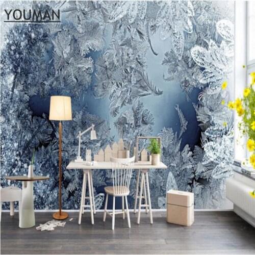Free Desktop Wallpaper Modern Wall Decor Blue and White Wallpaper Minimalist Texture 3D Winter Snow Bedroom Wall Art Restaurant