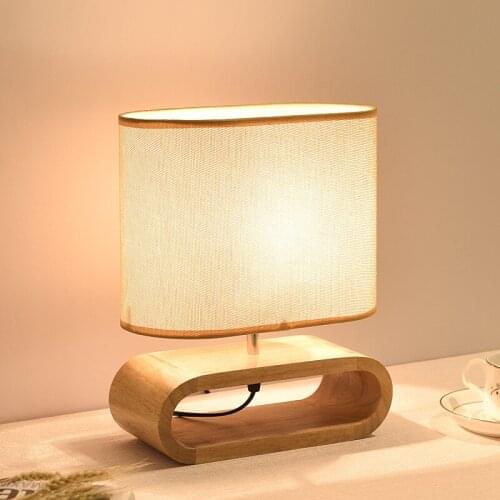 Nordic wood base table light cloth lampshade for table lamp living room bedroom bedside desk lamp reading lights fixture LB01103